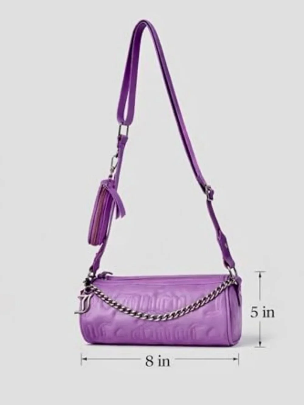 Faux Leather Quilted Chain Puff Roll Shoulder Crossbody Bag